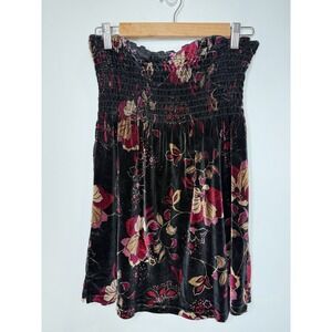 Vintage Y2K Self Esteem Strapless Top Large Velvet Dark Fairy Grunge Whimsigoth